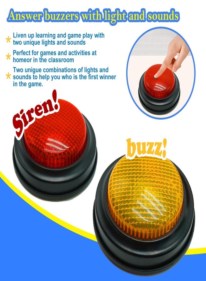 Gelabur 2-Pack Buzzers for Trivia Games, Answer Buzzers for Classroom, Family Feud Jeopardy Buzzer, Game Buzzers with Lights and Sound for Classroom - Image 3